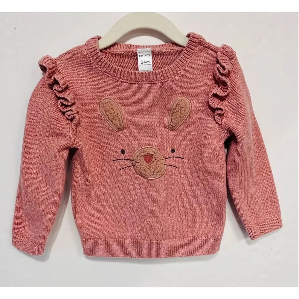 Carter’s Ruffled Bunny Sweater   Girls Size 24 Months